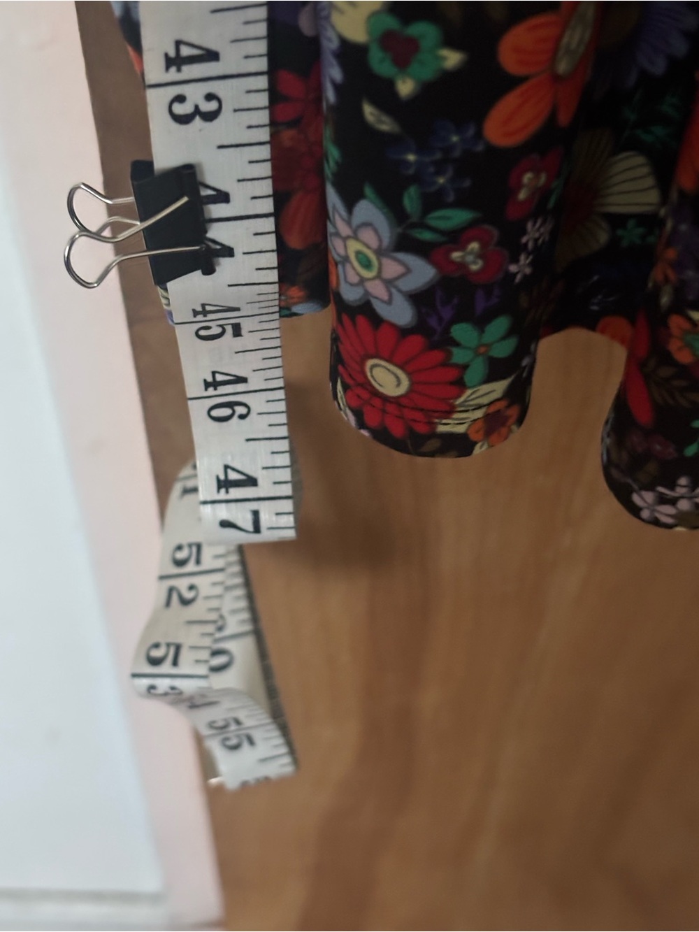 Anne Klein Black Floral Midi Dress with Red, Blue, and Yellow Flowers - Picture 2 of 5